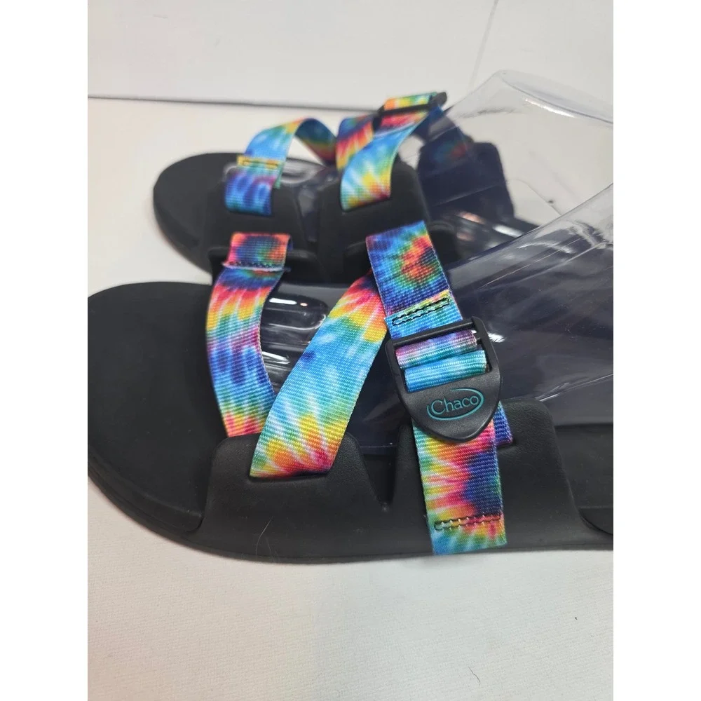Chaco Chillos Slide M's 14 Sandals Black TieDye AdjustableStrap LUVSEAT‎ Footbed